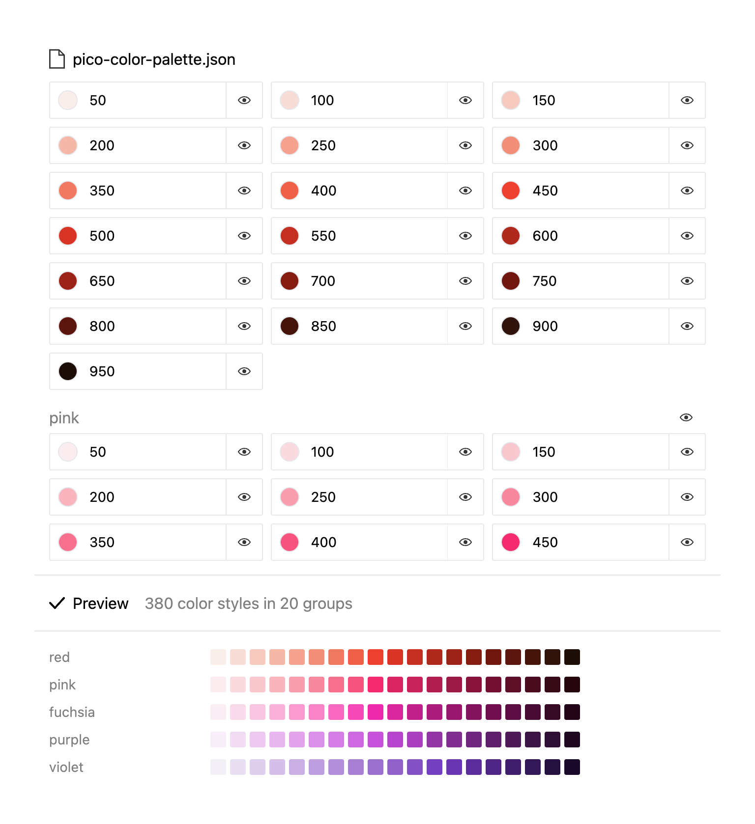 Figma plugin Palette Importer